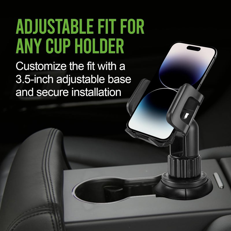 cellet Car Phone Holder Mount, Car Cup Phone Holder Mount, Compatible with Apple iPhones, Samsung Galaxy, Motorola Moto Google Pixel Smartphones (Fits for Tesla Model 3 Y S X) 6.5-Inch - Image 1